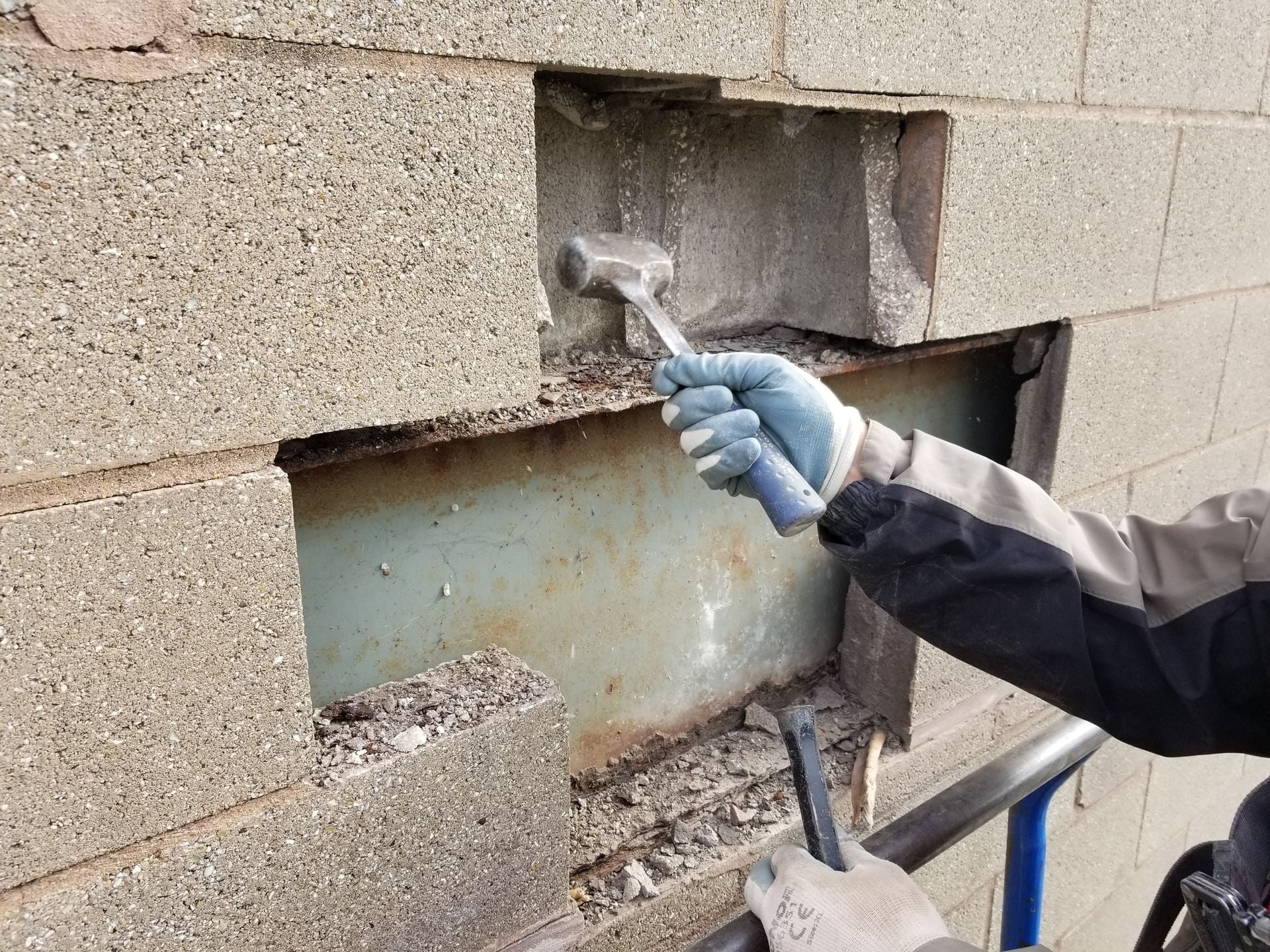 water damage behind cinderblock ameriseal